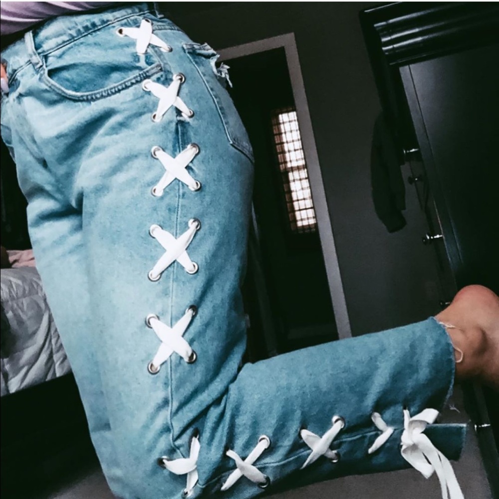 Zara lace up jeans